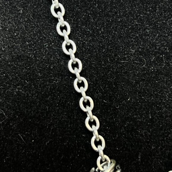 New Beach Theme Silver Tone And Faux Turquois Necklace (3734) - Picture 3 of 6